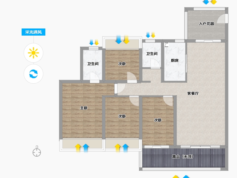 云南省-临沧市-京樾府-113.00-户型库-采光通风