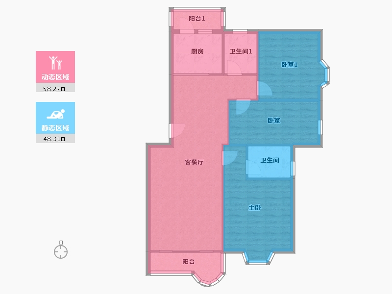 广东省-深圳市-新安园-130.00-户型库-动静分区