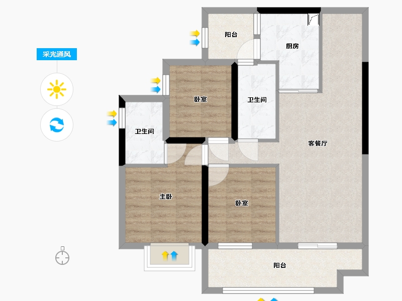 广东省-汕头市-金紫名邦-80.00-户型库-采光通风