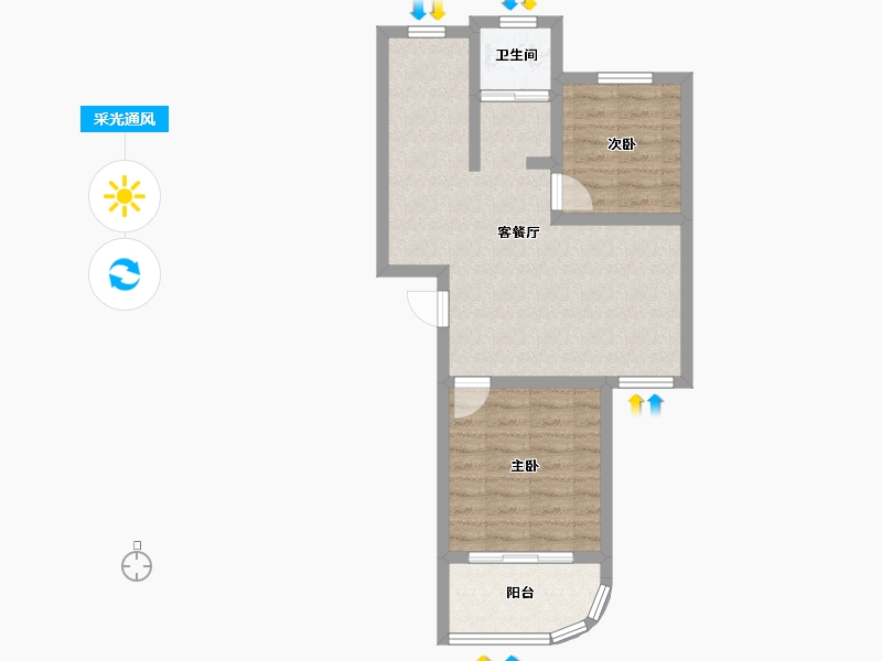 福建省-厦门市-金尚小区-65.39-户型库-采光通风