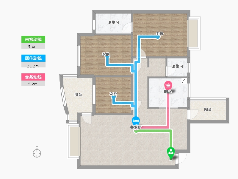 湖南省-长沙市-红树湾-106.67-户型库-动静线