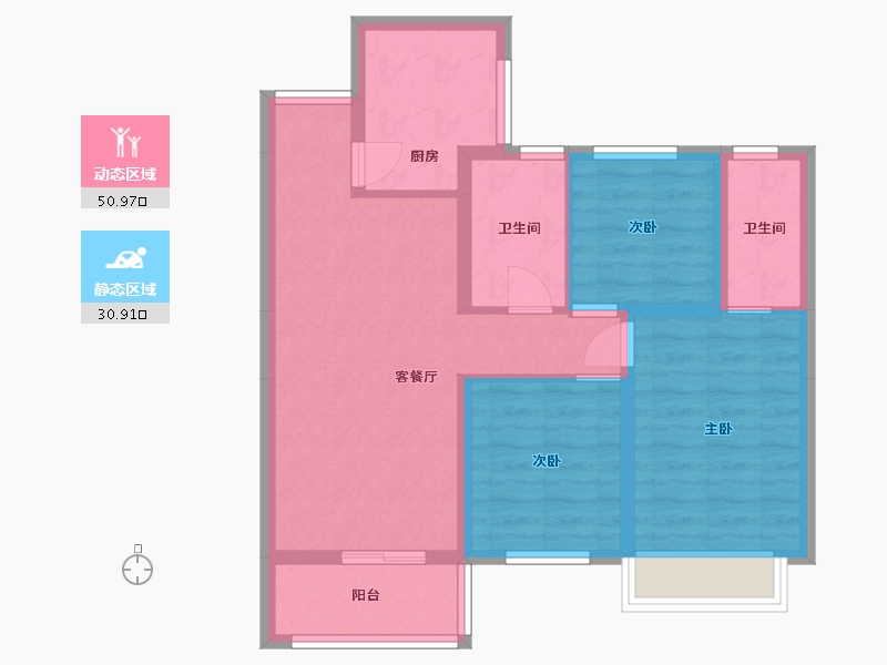 山东省-济南市-鲁商悦府-80.00-户型库-动静分区