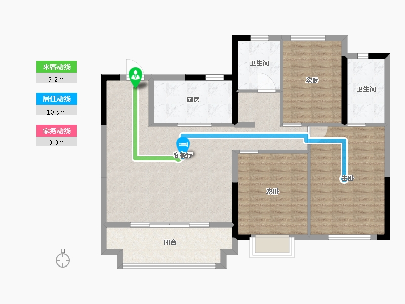 江苏省-苏州市-上湾璟园-105.00-户型库-动静线