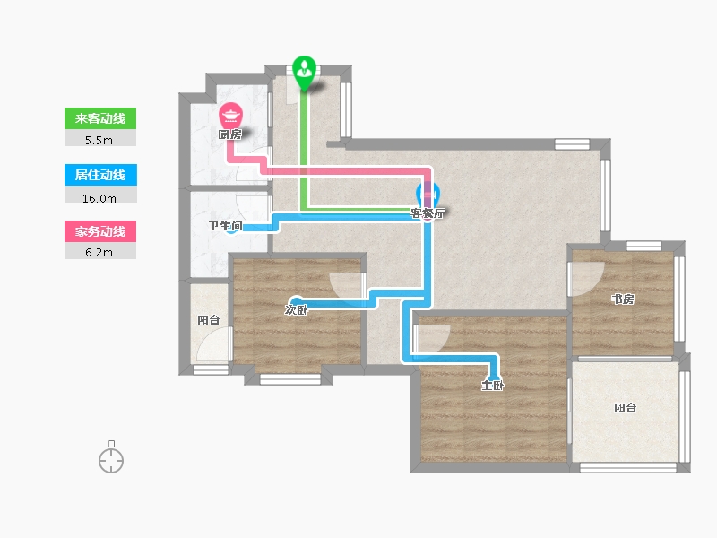 四川省-成都市-锦江城市花园2期-65.00-户型库-动静线