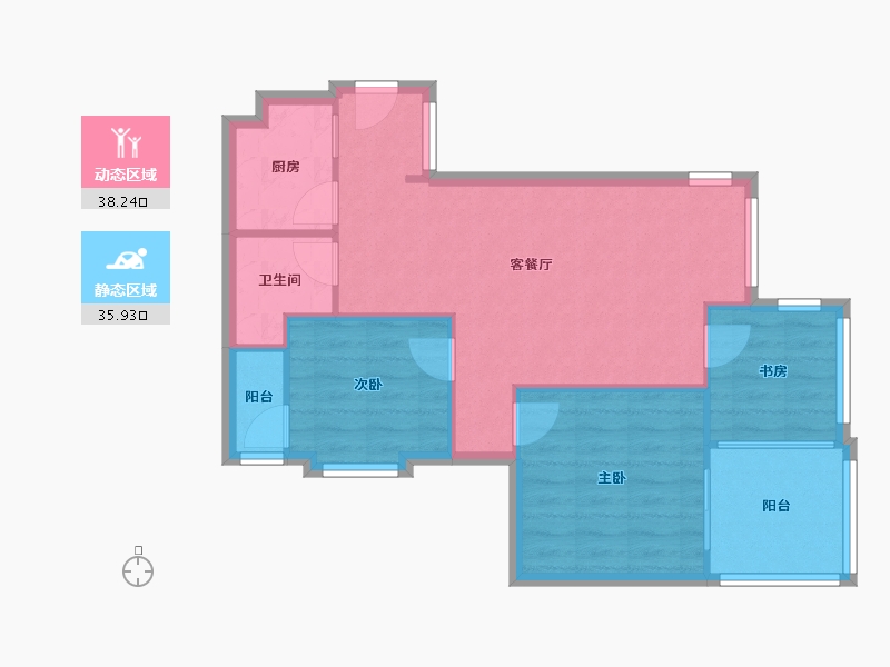 四川省-成都市-锦江城市花园2期-65.00-户型库-动静分区