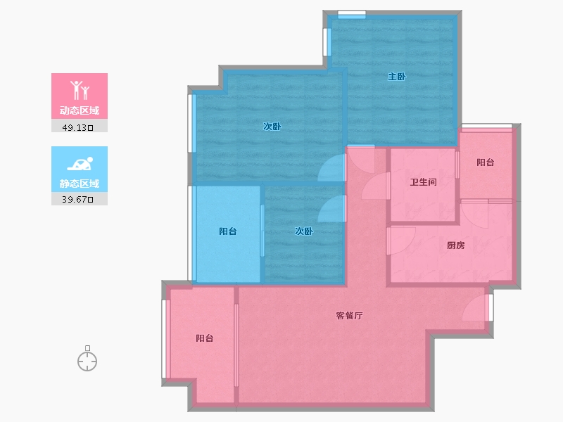 四川省-成都市-芙蓉田园-79.00-户型库-动静分区