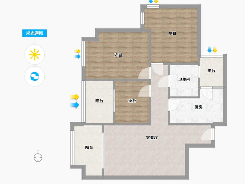 四川省-成都市-芙蓉田园-79.00-户型库-采光通风