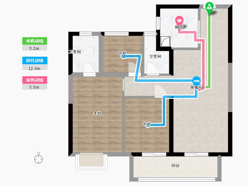 湖北省-武汉市-中建一品澜庭-80.00-户型库-动静线