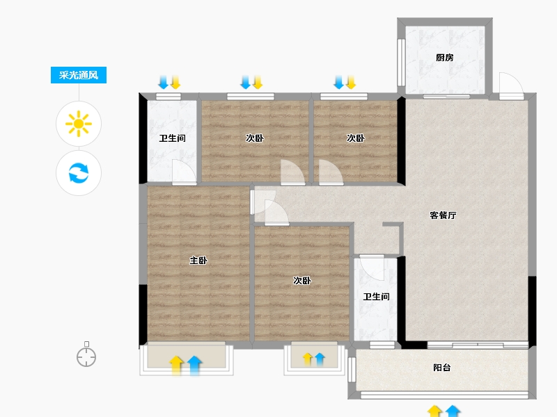 广西壮族自治区-崇左市-展鹏-128.00-户型库-采光通风