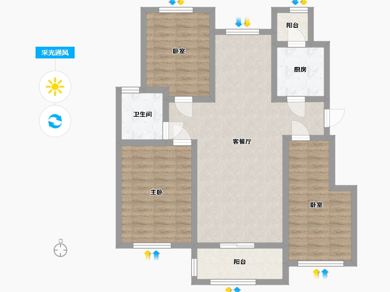 河北省-秦皇岛市-骊郡华府-97.00-户型库-采光通风