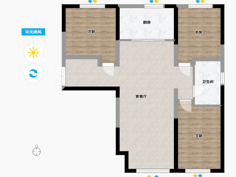 山西省-大同市-星湖世家珑园-96.00-户型库-采光通风