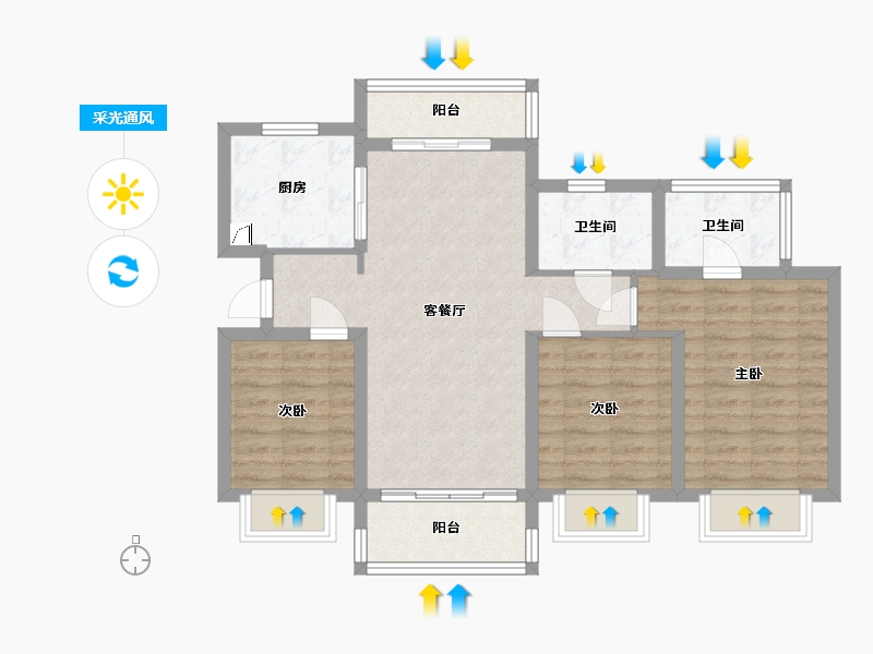 四川省-成都市-城投中南智在云辰-88.00-户型库-采光通风