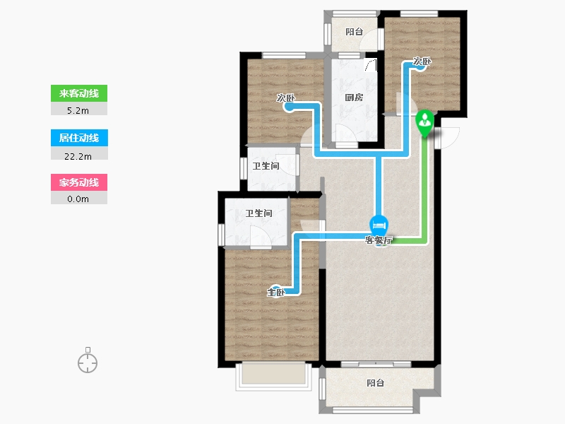 陕西省-西安市-金地南湖艺境二期-95.21-户型库-动静线