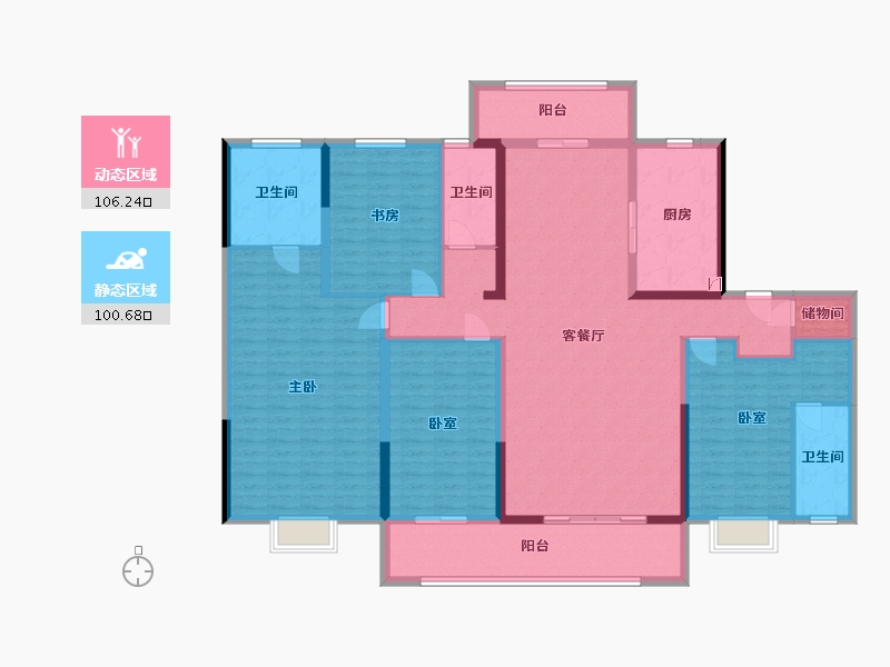 浙江省-宁波市-碧桂园-187.22-户型库-动静分区