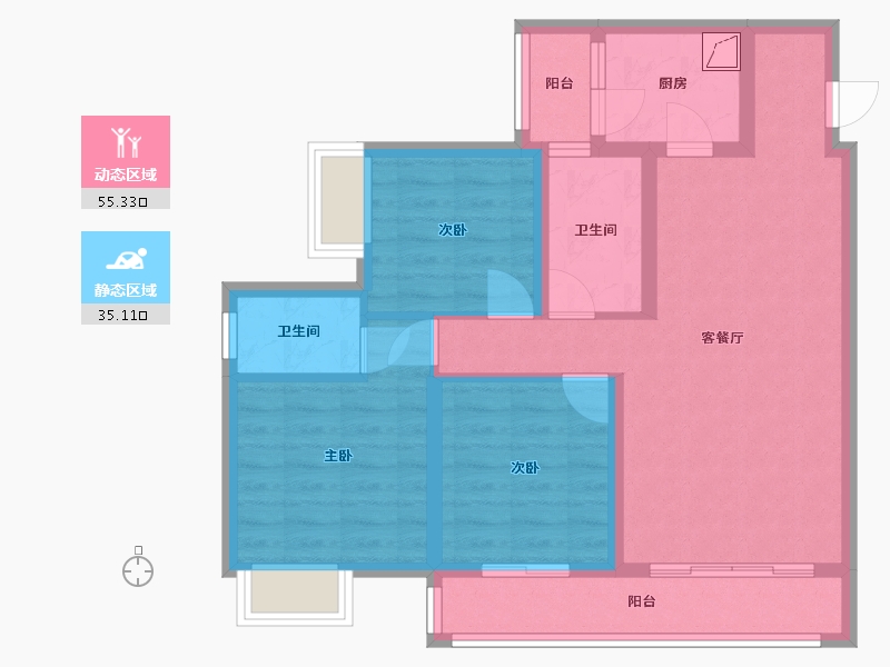 四川省-绵阳市-南城誉峰-93.00-户型库-动静分区