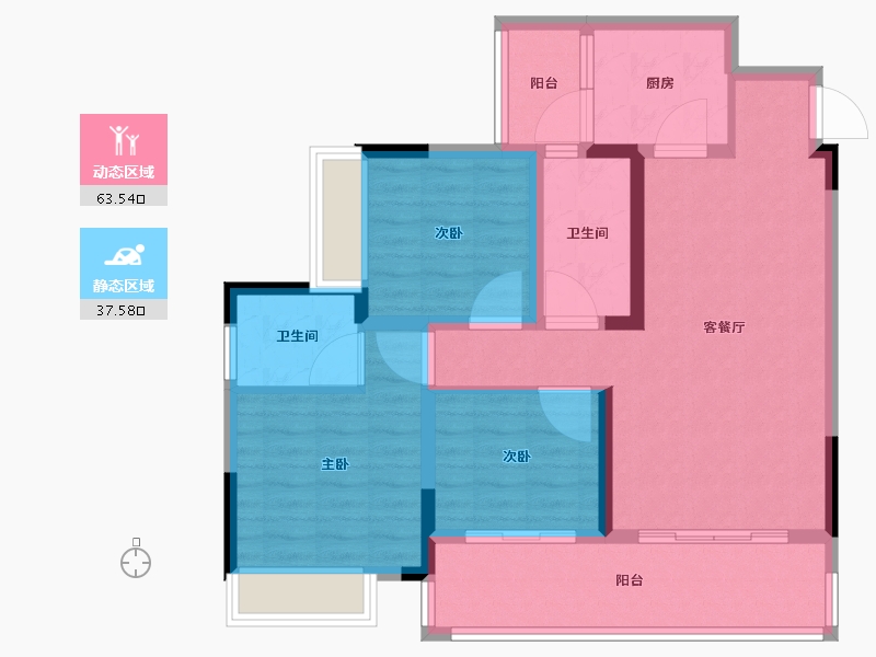 四川省-绵阳市-南城誉峰-90.00-户型库-动静分区