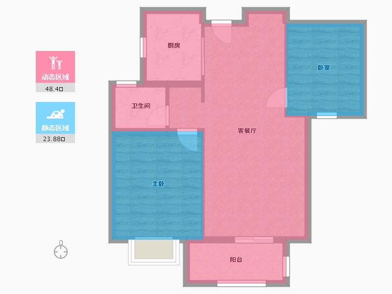 天津-天津市-复地湖滨广场-65.00-户型库-动静分区