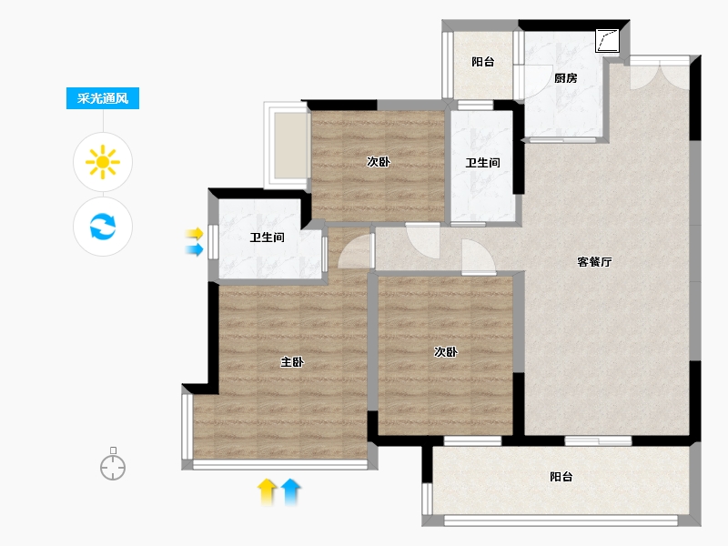 湖南省-怀化市-华天雅苑-120.00-户型库-采光通风