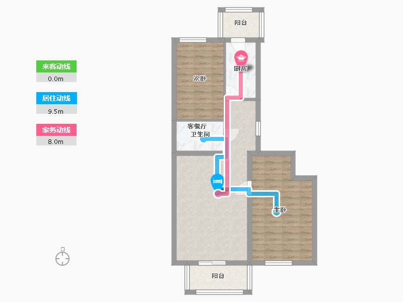 北京-北京市-风雅园三区-76.00-户型库-动静线