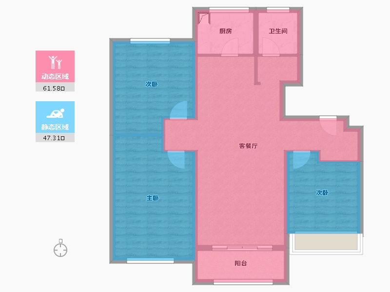 山东省-德州市-银丰公馆-98.00-户型库-动静分区