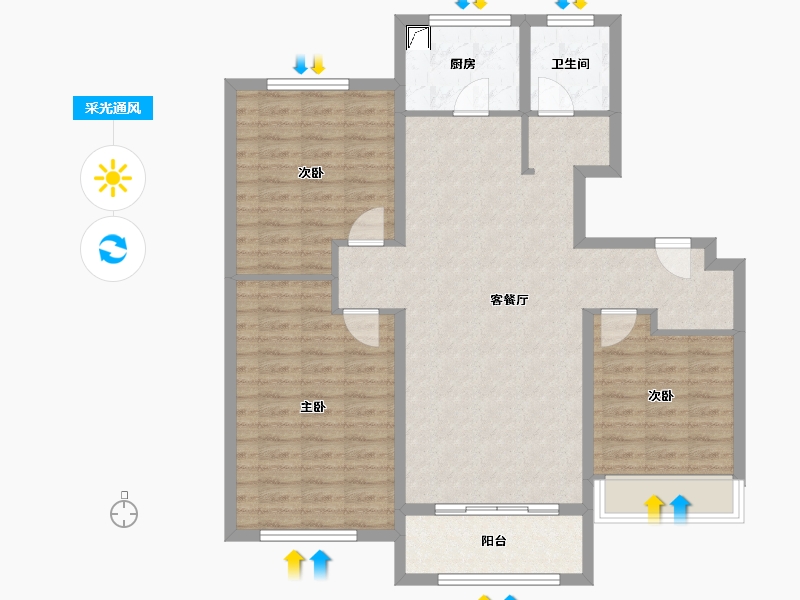 山东省-德州市-银丰公馆-98.00-户型库-采光通风