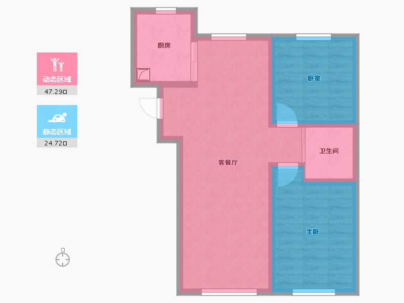 吉林省-长春市-御景溪岸-65.00-户型库-动静分区