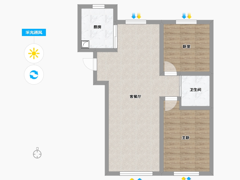 吉林省-长春市-御景溪岸-65.00-户型库-采光通风