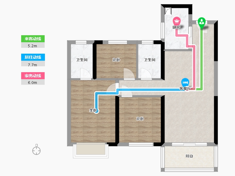 湖南省-湘潭市-湘江保利时代-108.00-户型库-动静线