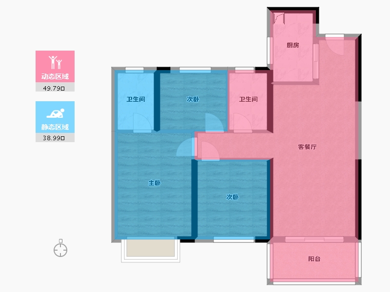 湖南省-湘潭市-湘江保利时代-108.00-户型库-动静分区