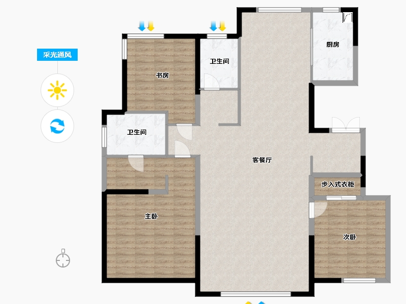 天津-天津市-金厦龙帝公府-150.00-户型库-采光通风