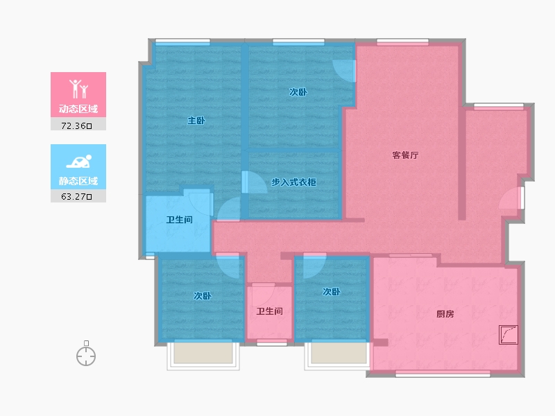 贵州省-毕节市-香蜜欧城2期-107.00-户型库-动静分区