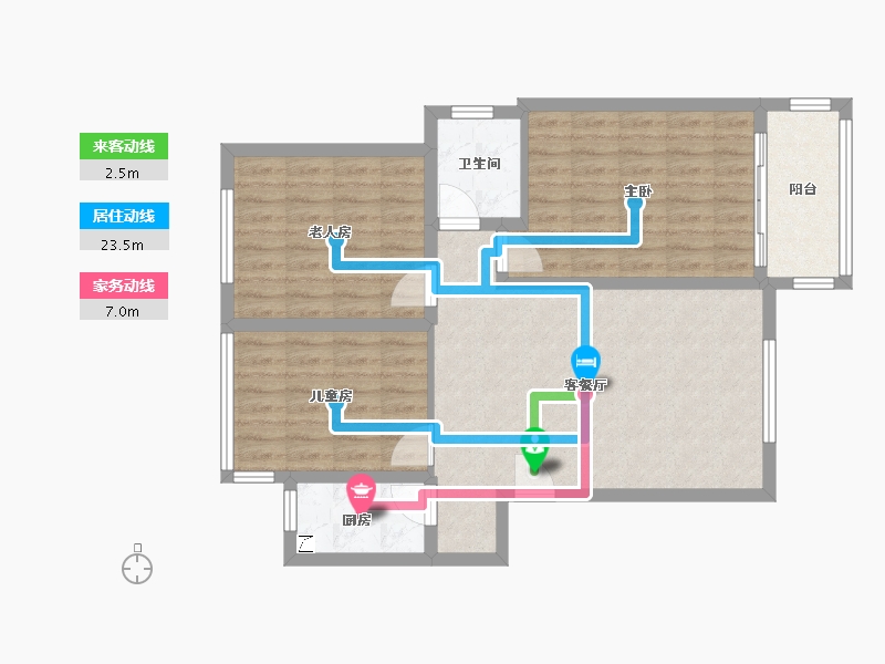 湖北省-武汉市-福兴社区一期-82.00-户型库-动静线