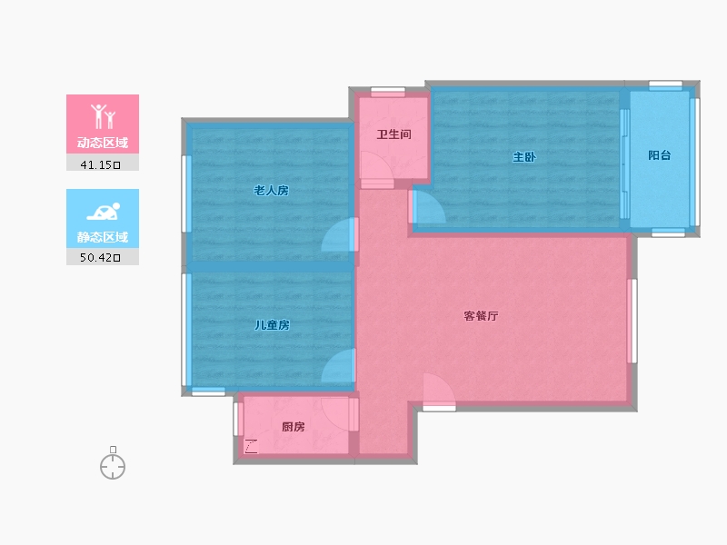 湖北省-武汉市-福兴社区一期-82.00-户型库-动静分区