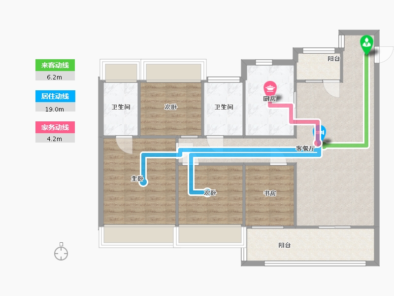 湖北省-武汉市-金茂华发国际社区-107.00-户型库-动静线