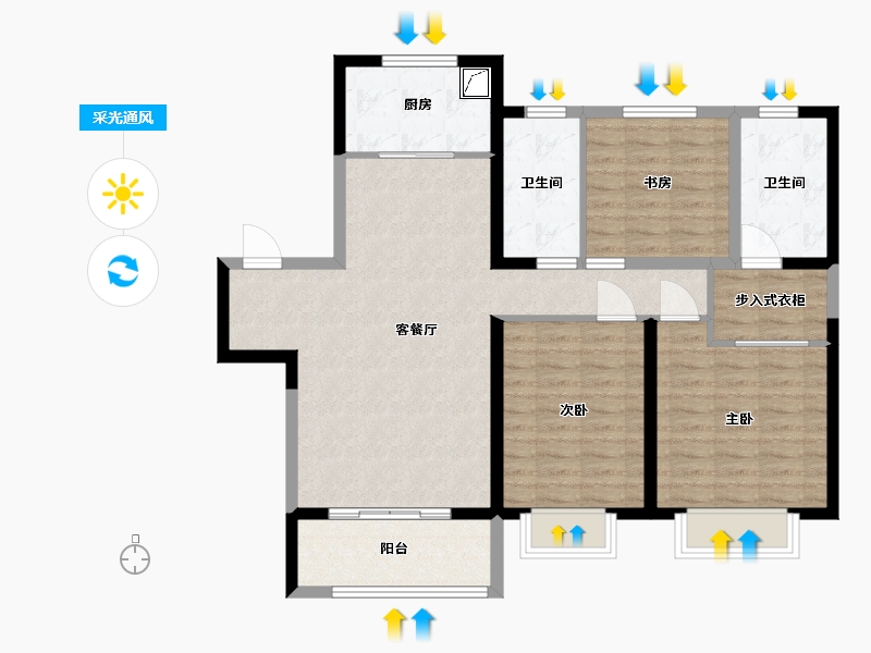 山西省-运城市-万和城-98.00-户型库-采光通风