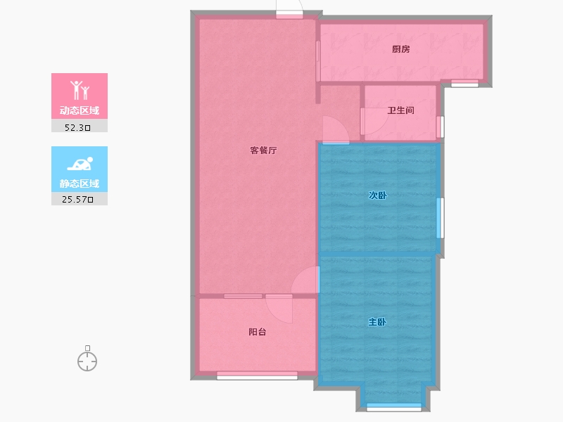 湖北省-襄阳市-万景三号院-70.01-户型库-动静分区