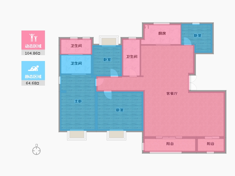 吉林省-长春市-云湖府邸-160.00-户型库-动静分区