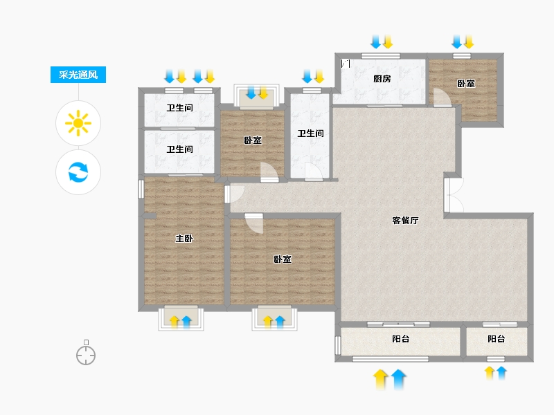 吉林省-长春市-云湖府邸-160.00-户型库-采光通风