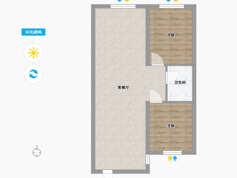 辽宁省-沈阳市-沈阳孔雀城-56.92-户型库-采光通风