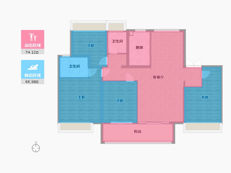 安徽省-蚌埠市-中南观淮府-128.00-户型库-动静分区