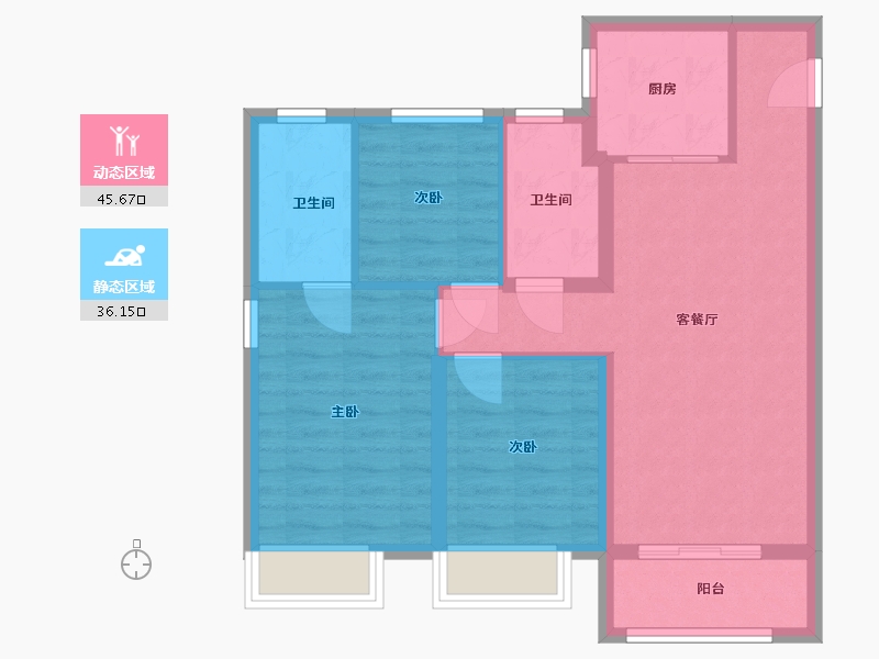 山东省-青岛市-盟旺世家二期-73.00-户型库-动静分区