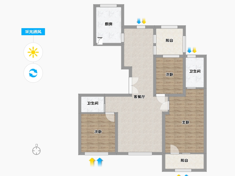 河北省-邢台市-皓顺和-104.50-户型库-采光通风