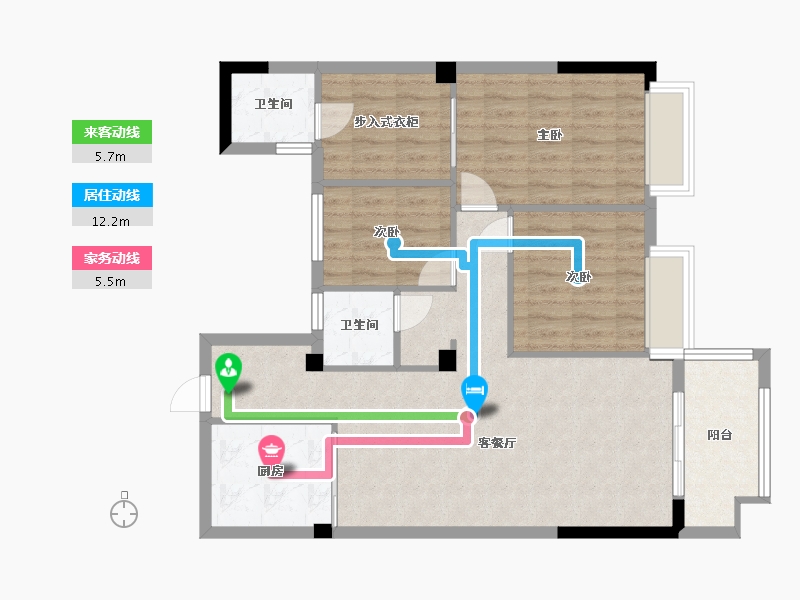 福建省-南平市-新城中心澜庭-87.00-户型库-动静线