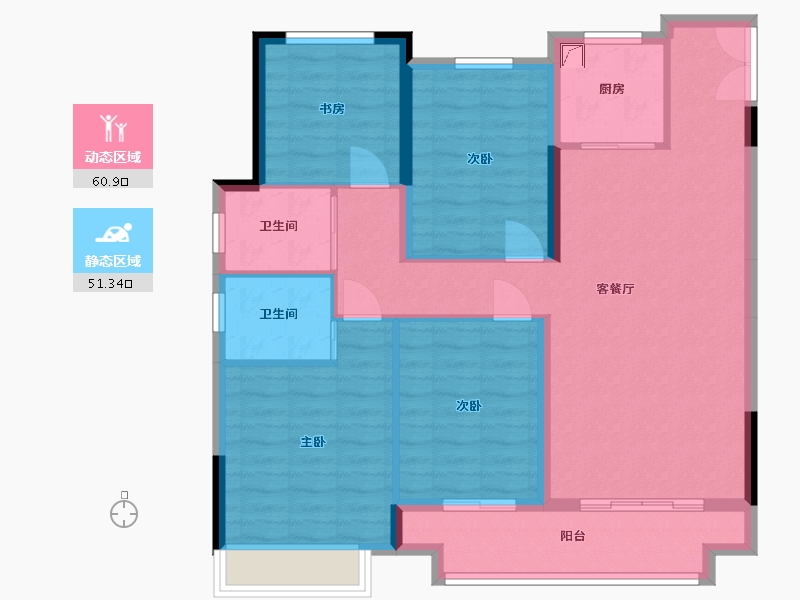 贵州省-毕节市-华荣城-108.00-户型库-动静分区