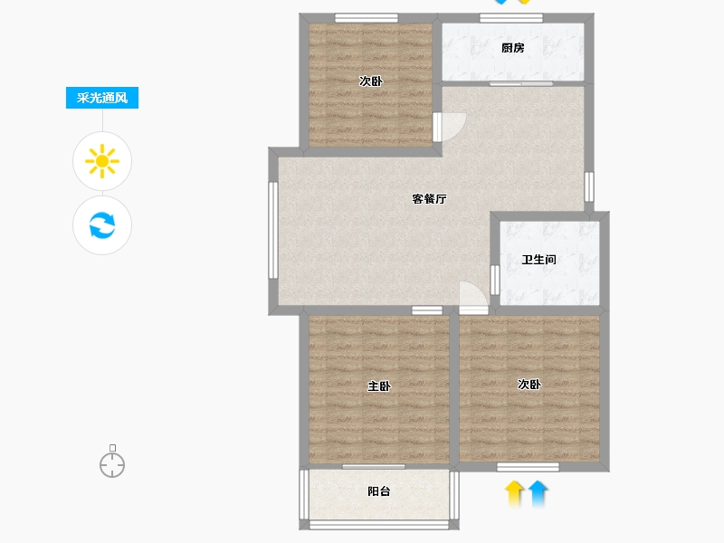 山东省-威海市-阳光家园-91.74-户型库-采光通风