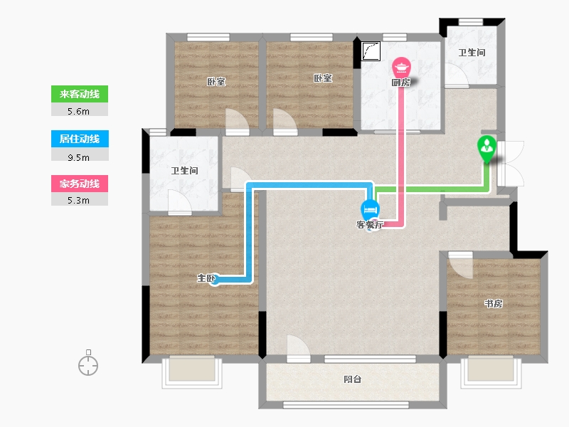 吉林省-长春市-龙湖中铁建云璟-130.00-户型库-动静线