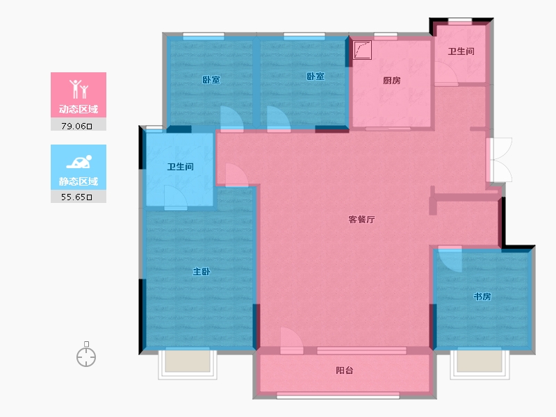 吉林省-长春市-龙湖中铁建云璟-130.00-户型库-动静分区