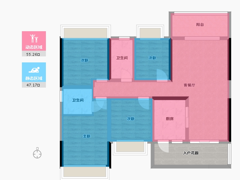 四川省-南充市-中央首座・银座-120.00-户型库-动静分区