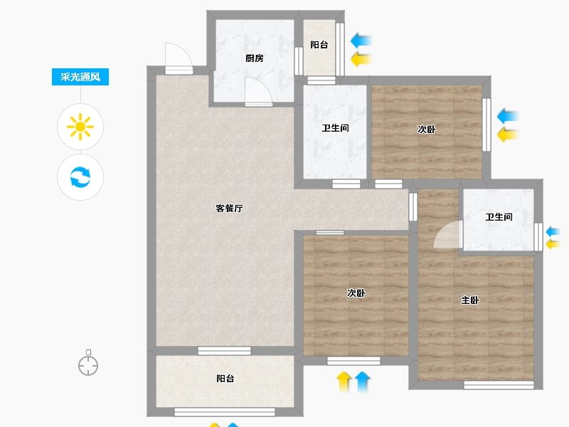 四川省-成都市-梧桐集-85.00-户型库-采光通风