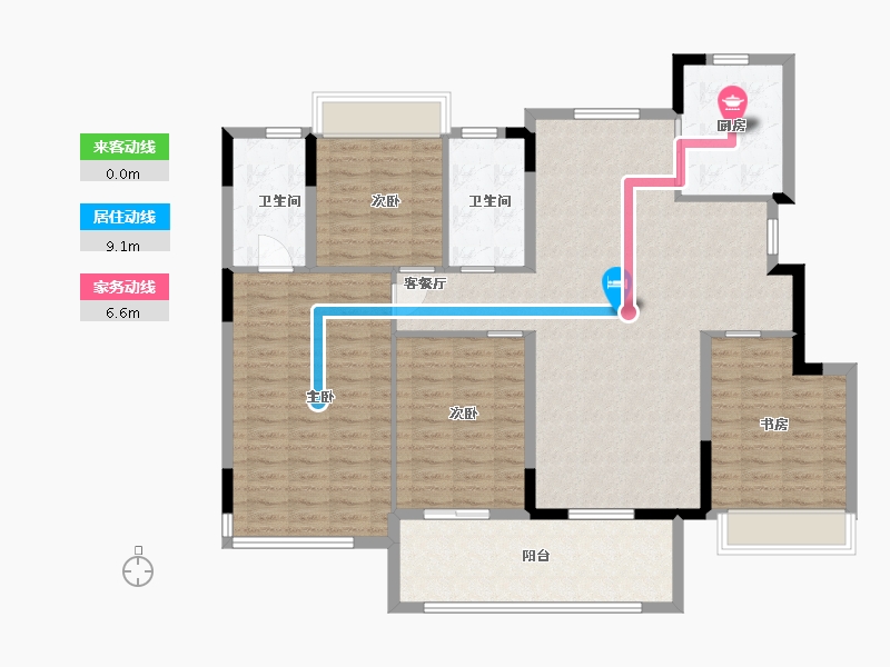 安徽省-宣城市-香悦荣府-132.00-户型库-动静线